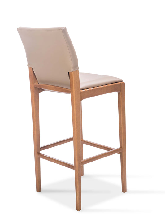 Silla Cristal Respaldo Madera Canela y Asiento Tapizado Tela 94