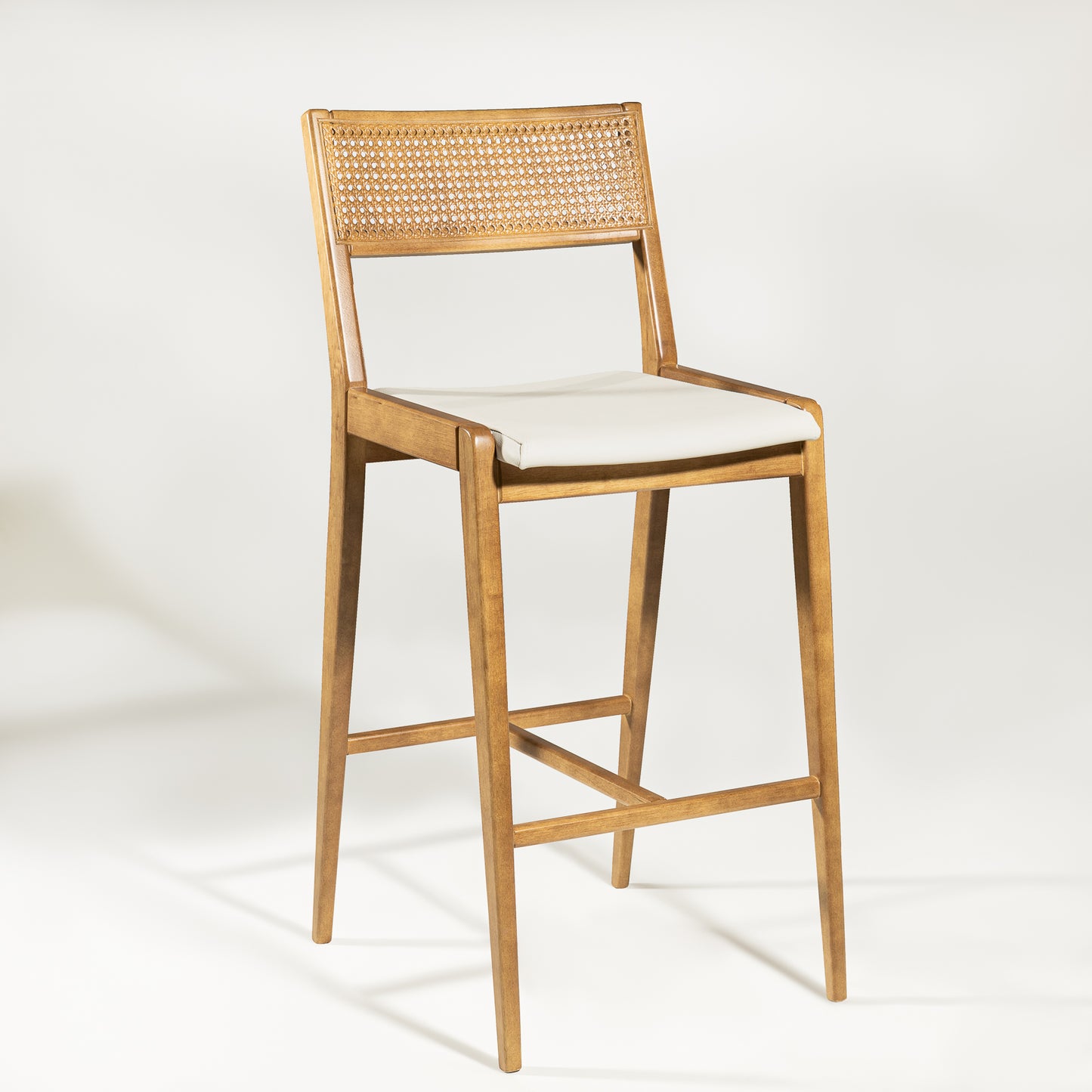 Banqueta Flex Madeira Amêndoa e Tecido Neruda 02