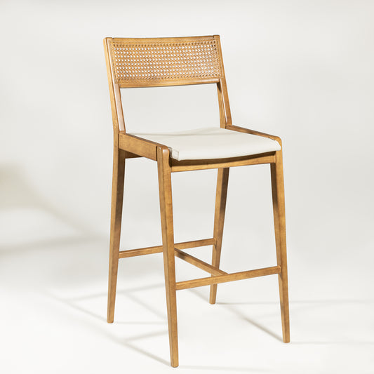Banqueta Flex Madeira Amêndoa e Tecido Neruda 02