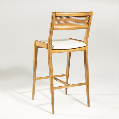 Banqueta Flex Madeira Amêndoa e Tecido Neruda 02