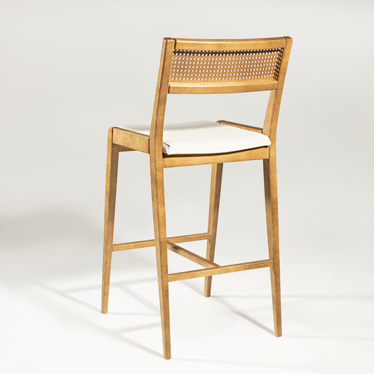Banqueta Flex Madeira Amêndoa e Tecido Neruda 02