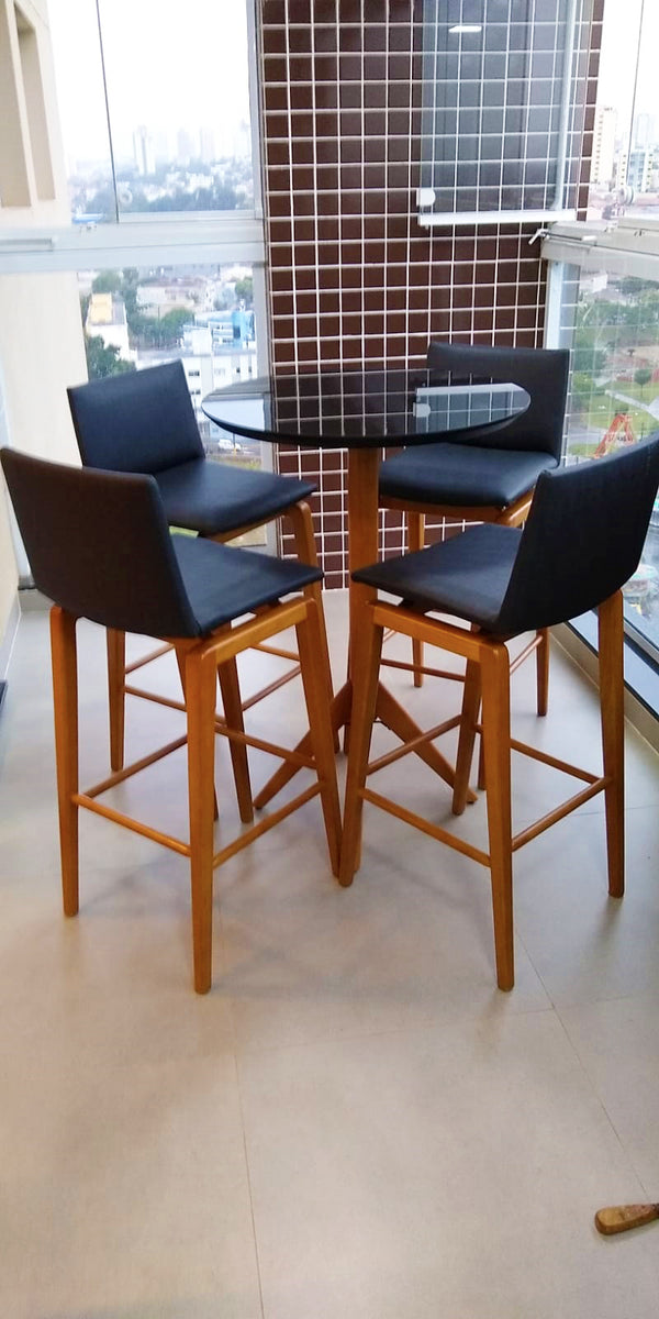 Ambiente 1 com Taburete Horus Tapizado en Madera Facto Negro 1821