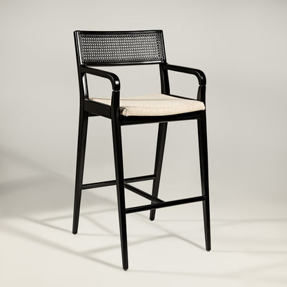 Glass Chair Cinnamon Wood Upholstered Fabric Backrest and Seat 94