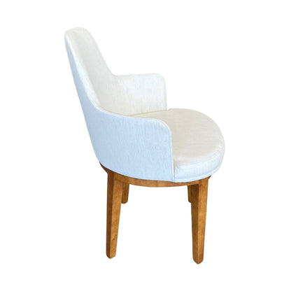 Selene Wooden Chair with Cream Linen Upholstery 2422