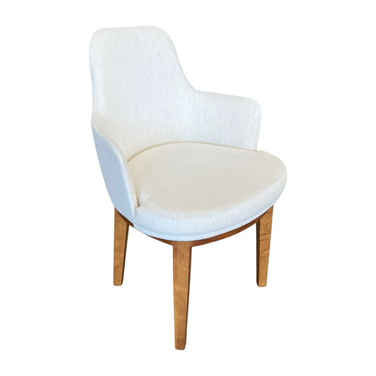 Selene Wooden Chair with Cream Linen Upholstery 2422