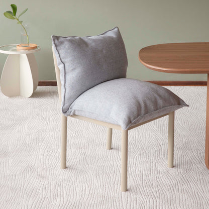 Silla Lyon de Aluminio Color Topo Respaldo y Asiento Tapizado en Tela Trulli Denin