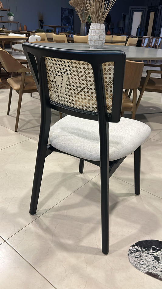 Silla Houdan Madera Canela Respaldo y Asiento Tapizado Tela 125