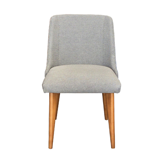 Adriane Chair with Freijó Wood and Gray Linen Upholstered Seat