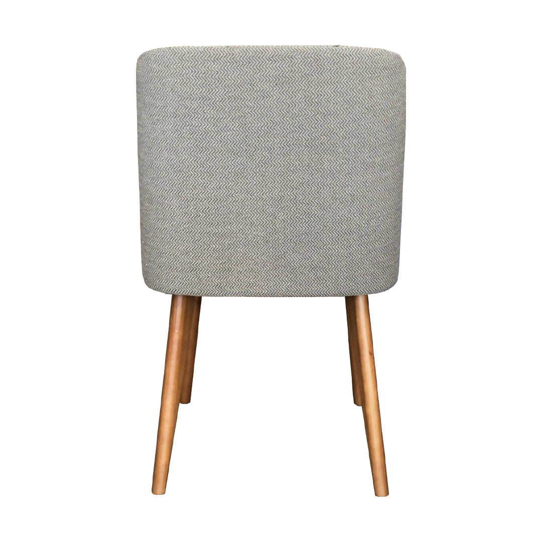 Silla Adriane Freijó Asiento Tapizado Madera Lino Gris