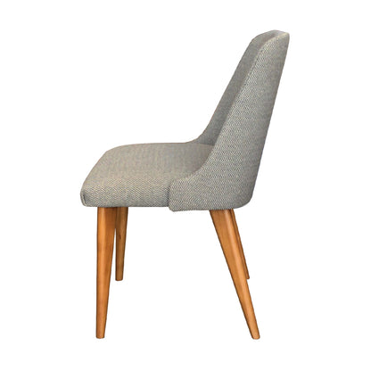 Silla Adriane Freijó Asiento Tapizado Madera Lino Gris