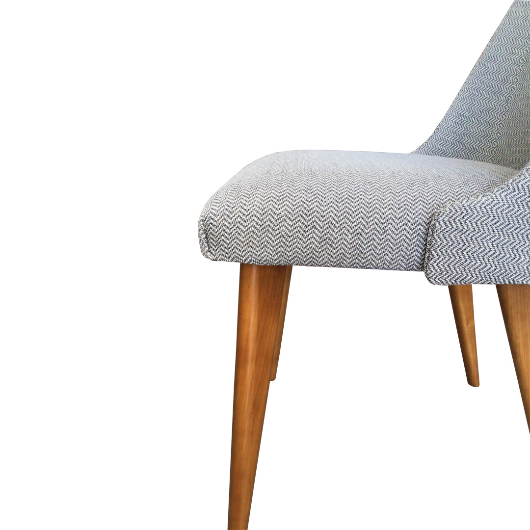 Silla Adriane Freijó Asiento Tapizado Madera Lino Gris