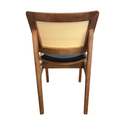 Silla Verónica Respaldo de Madera Cerrada Lona Asiento Tapizado Corino Negro