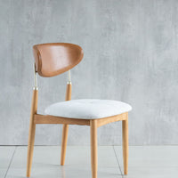 Silla Adara Madera Natural Metal Asiento Tapizado Tela BR6000