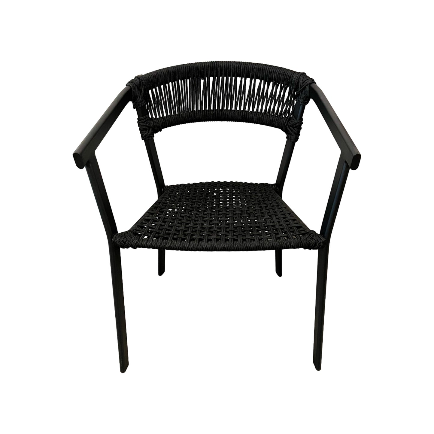 Black Aluminum Chair with Black Nautical Rope