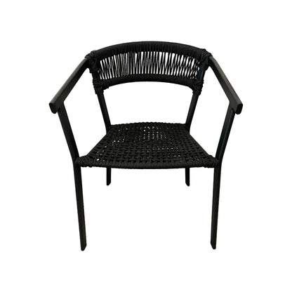 Black Aluminum Chair with Black Nautical Rope