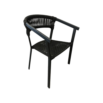 Black Aluminum Chair with Black Nautical Rope