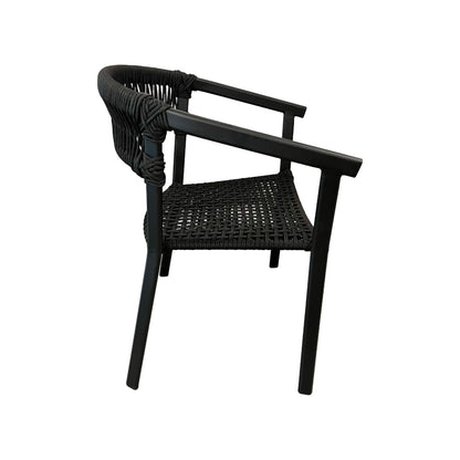 Black Aluminum Chair with Black Nautical Rope