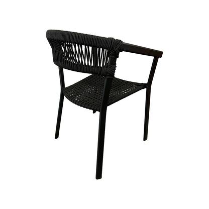 Black Aluminum Chair with Black Nautical Rope