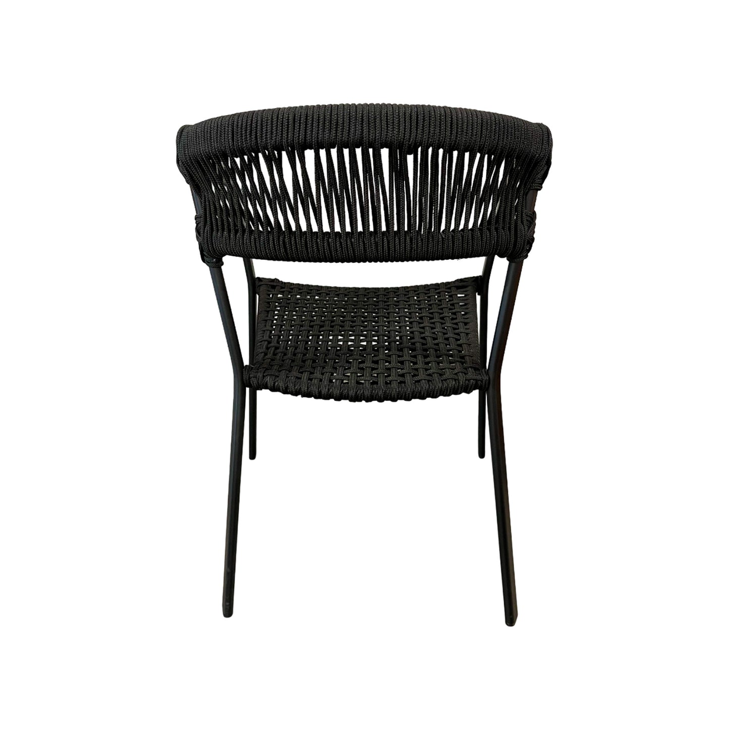 Black Aluminum Chair with Black Nautical Rope