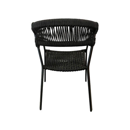Black Aluminum Chair with Black Nautical Rope