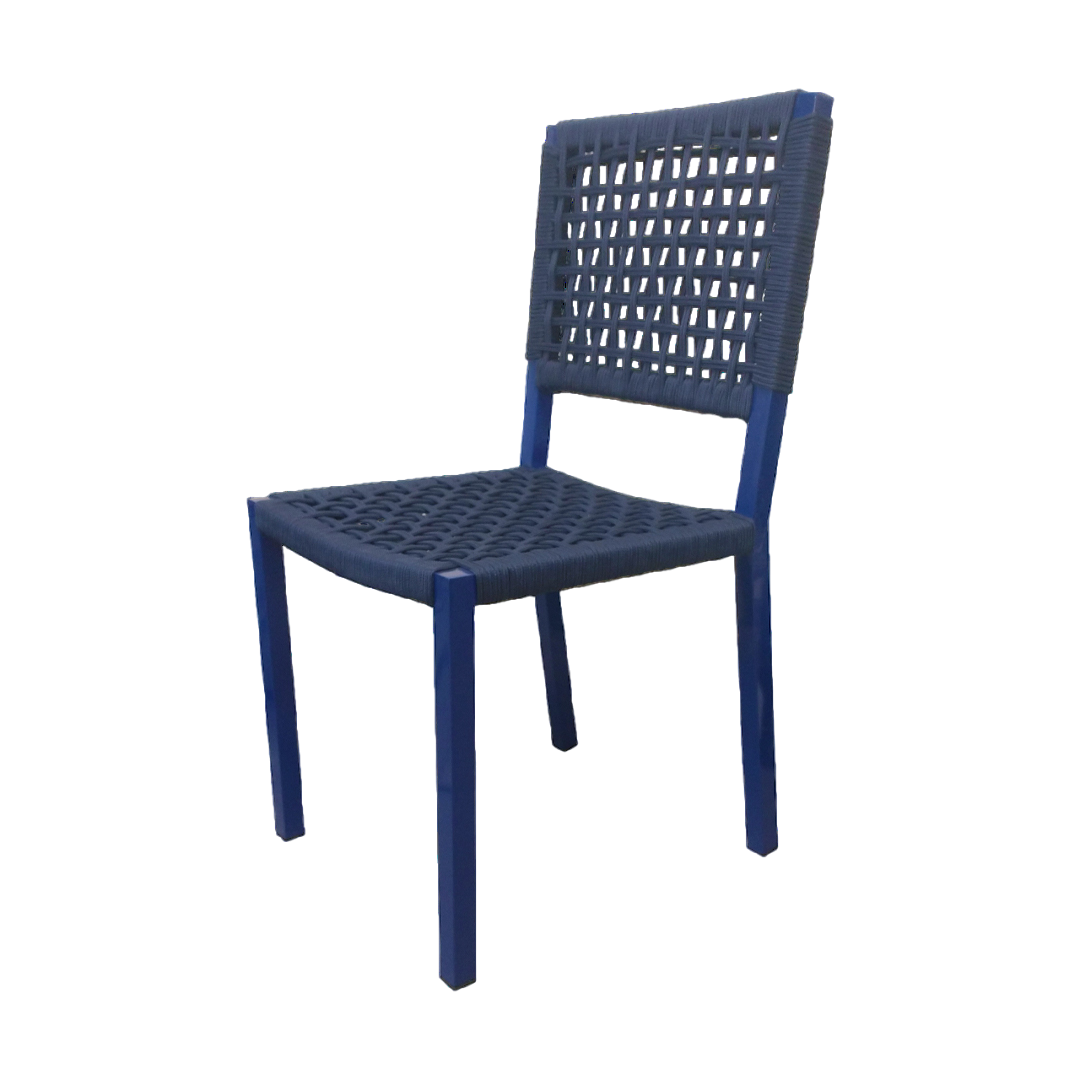 Silla Angra de Aluminio y Cuerda Náutica en Azul