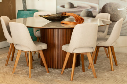 Cadeira Aurora Madeira Maciça Assento Multilaminado Estofado