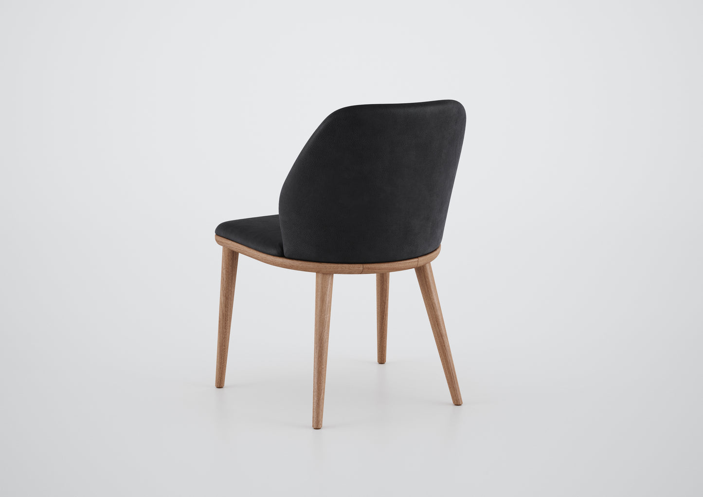 Ginga Chair with Natural Cinnamon Wood Armrests, Upholstered Fabric Backrest and Seat G.2-348