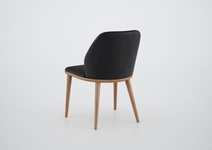 Ginga Chair with Natural Cinnamon Wood Armrests, Upholstered Fabric Backrest and Seat G.2-348