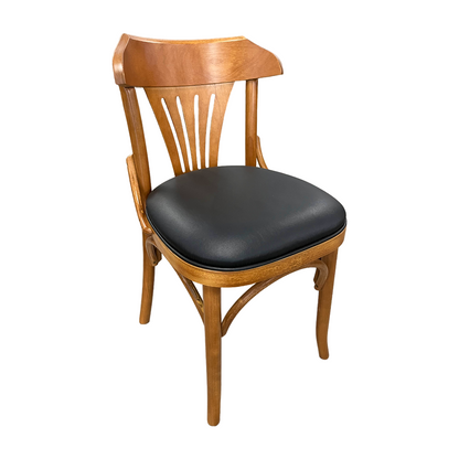 Silla Visconde Color Madera de Pino Asiento tapizado PU Negro