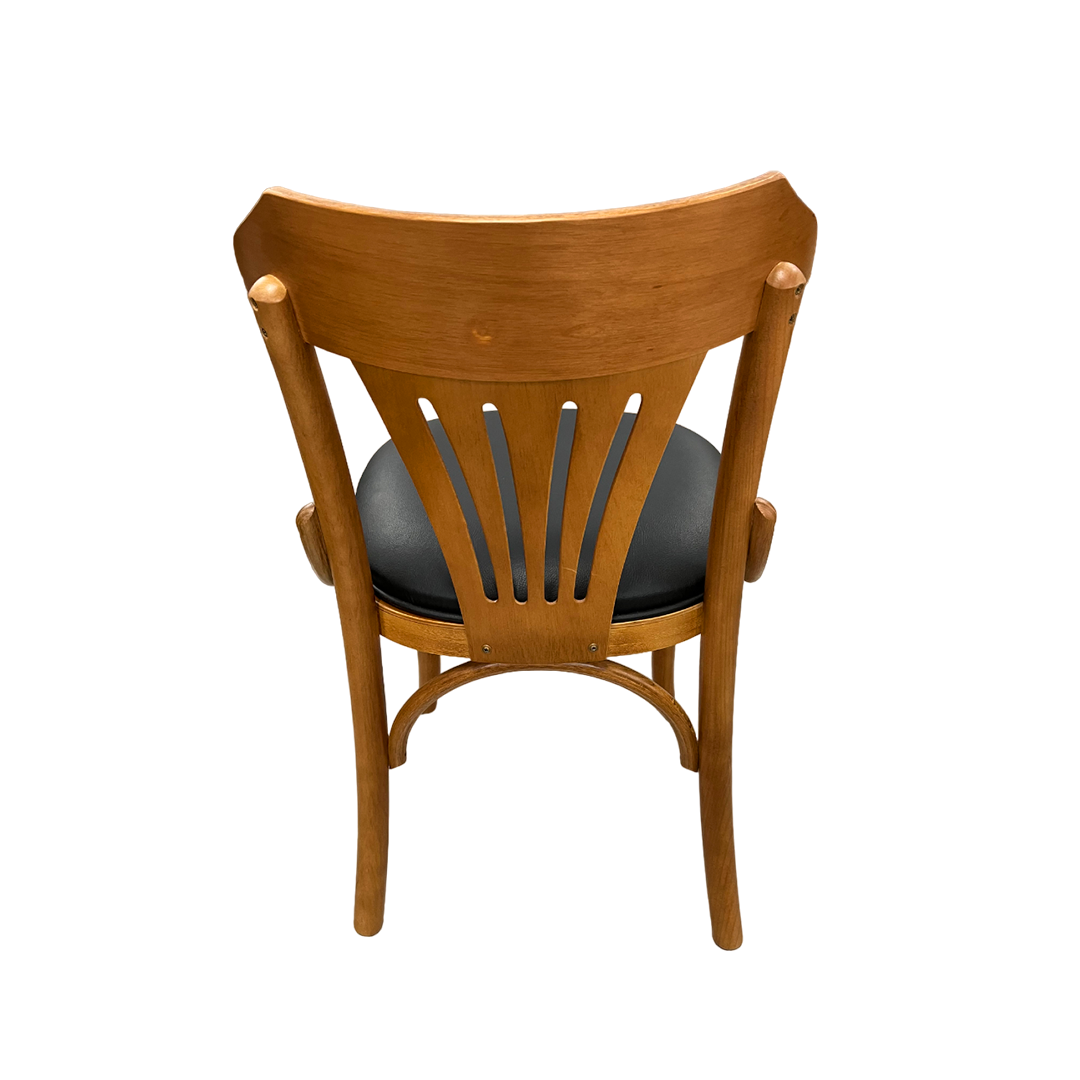 Silla Visconde Color Madera de Pino Asiento tapizado PU Negro