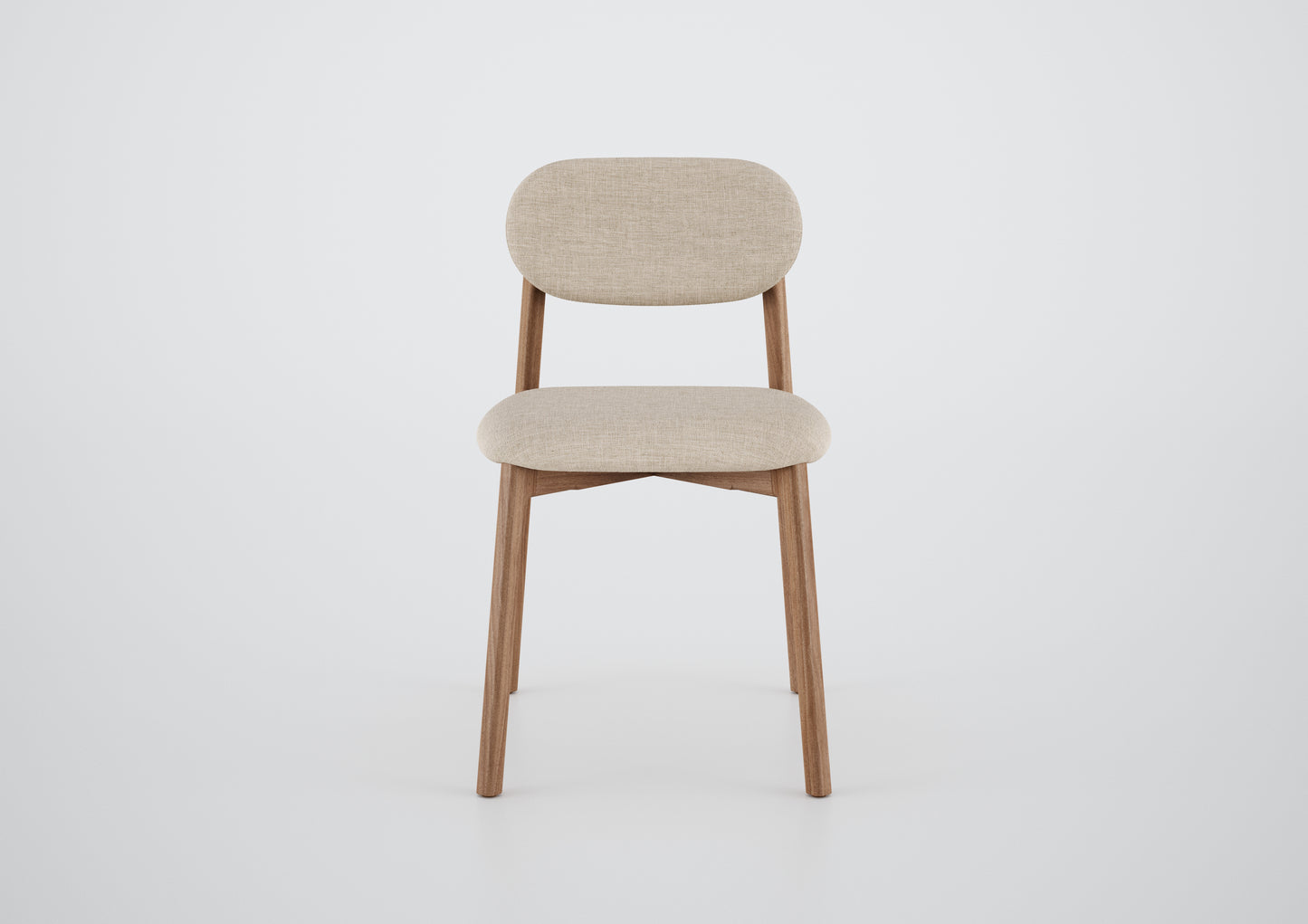 Ginga Chair with Natural Cinnamon Wood Armrests, Upholstered Fabric Backrest and Seat G.2-348