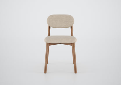 Ginga Chair with Natural Cinnamon Wood Armrests, Upholstered Fabric Backrest and Seat G.2-348