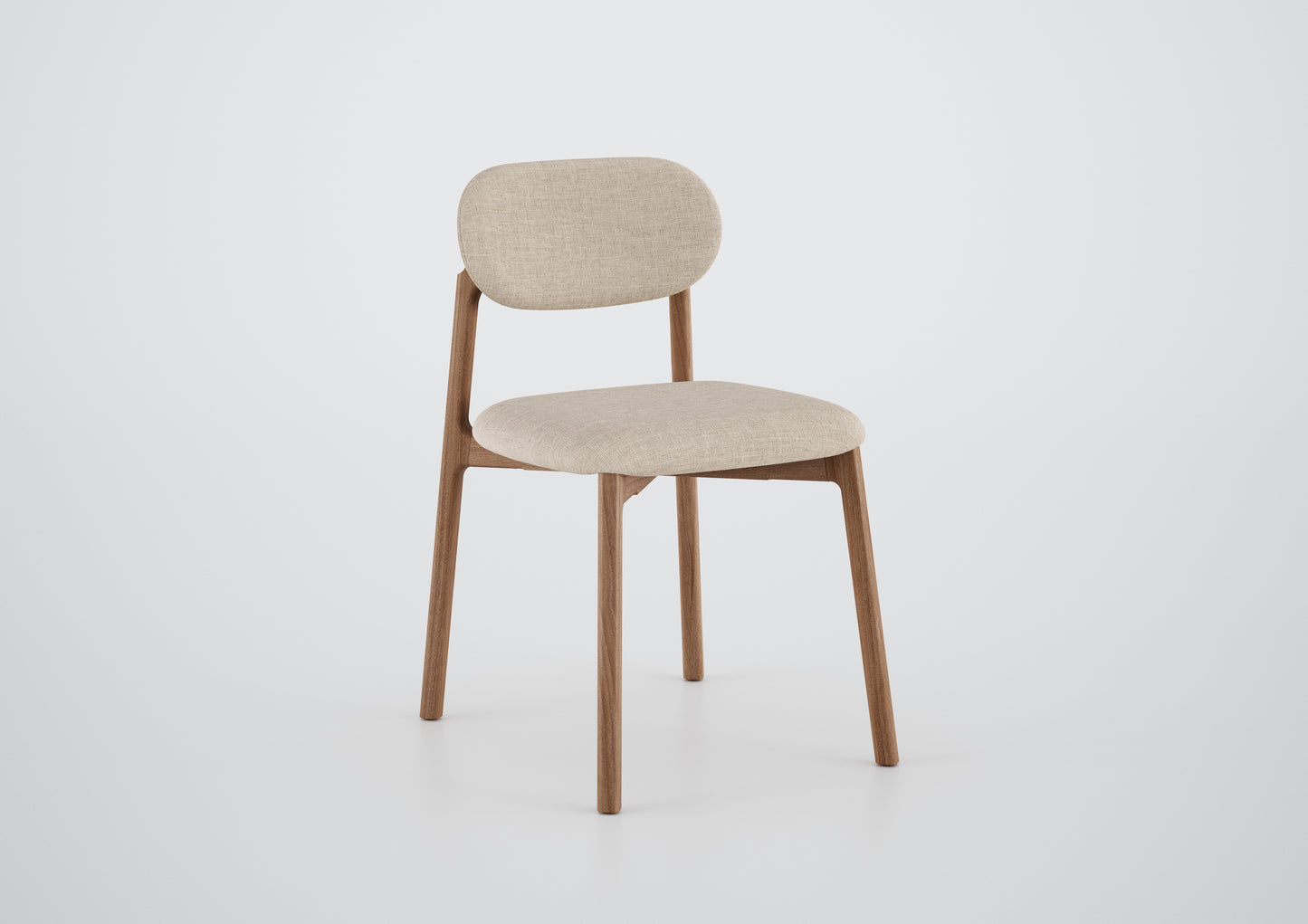 Ginga Chair with Natural Cinnamon Wood Armrests, Upholstered Fabric Backrest and Seat G.2-348