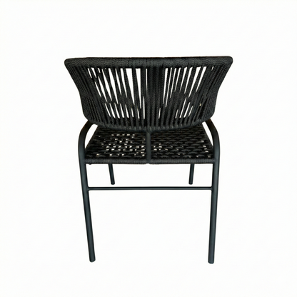 Cadeira Deka Alumínio Cor Preto Corda Náutica Cor Preta