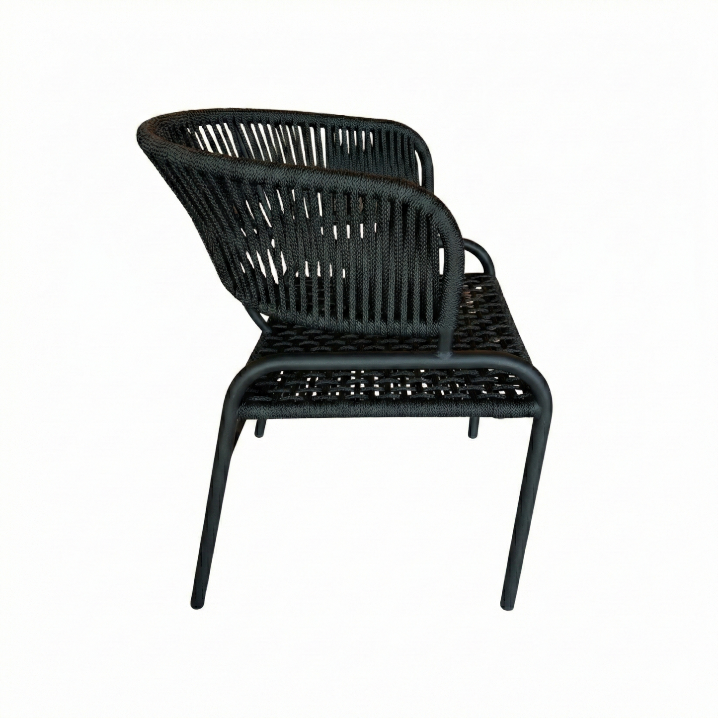 Cadeira Deka Alumínio Cor Preto Corda Náutica Cor Preta