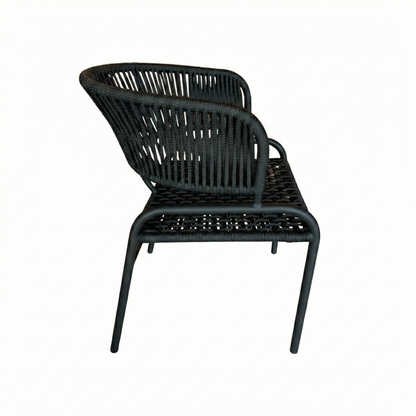 Cadeira Deka Alumínio Cor Preto Corda Náutica Cor Preta