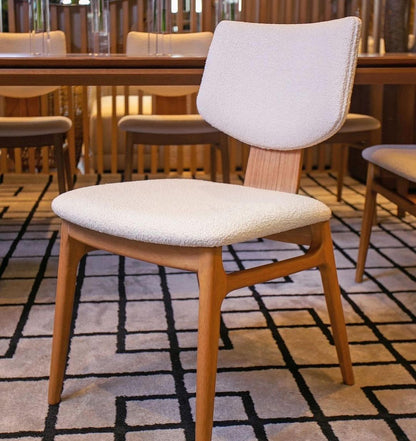 Flask Chair Cinnamon Wood Upholstered Fabric Backrest and Seat 141