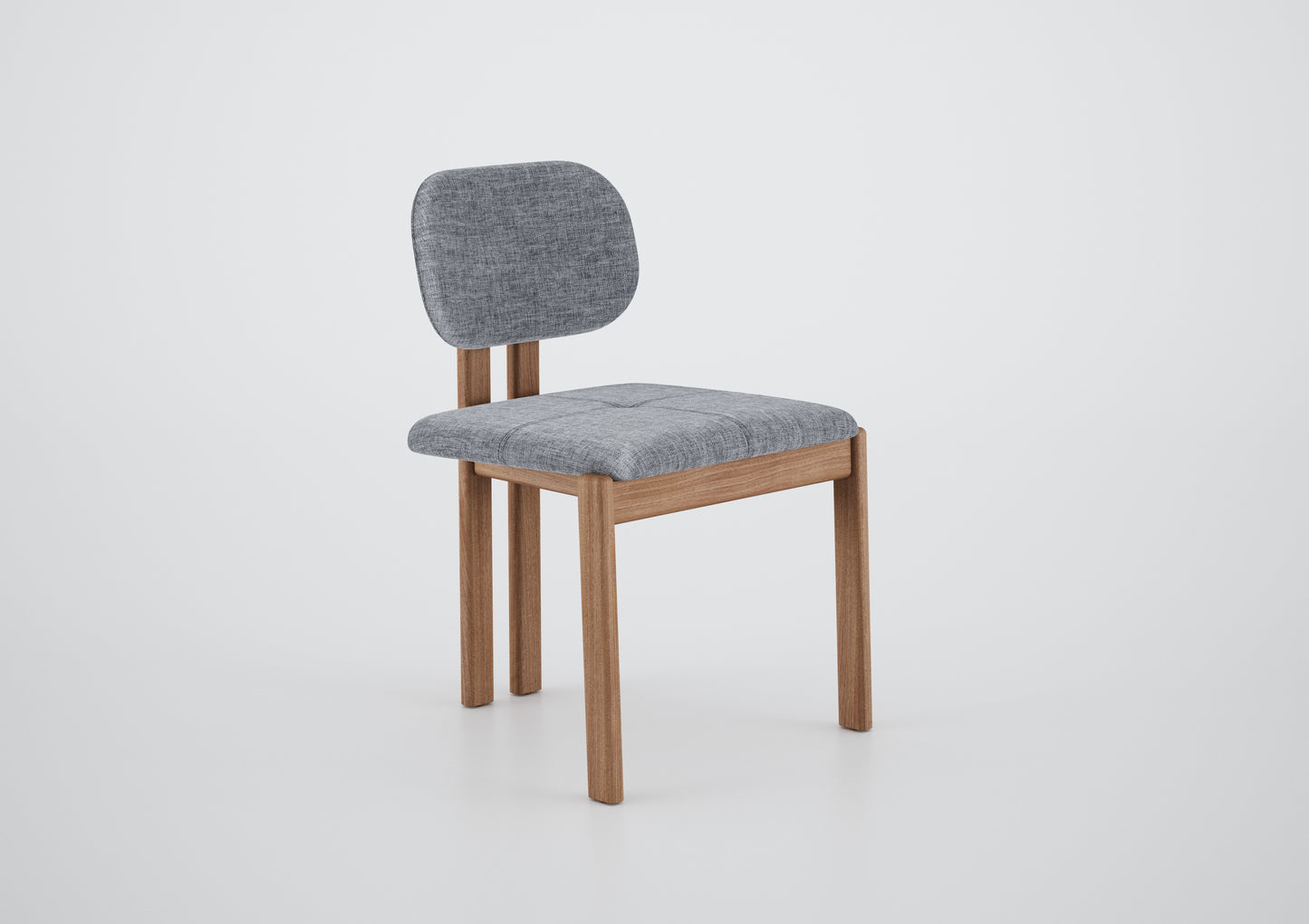Ginga Chair with Natural Cinnamon Wood Armrests, Upholstered Fabric Backrest and Seat G.2-348