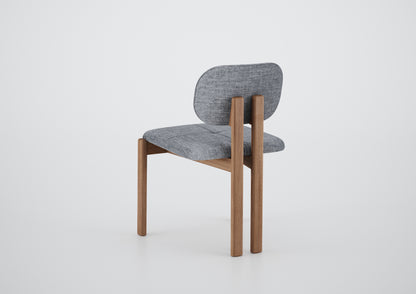 Ginga Chair with Natural Cinnamon Wood Armrests, Upholstered Fabric Backrest and Seat G.2-348