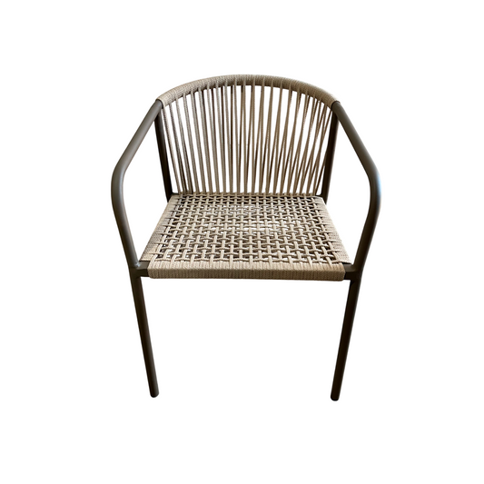 Silla Aluminio Oro Color Negro Cuerda Náutica Color Negro