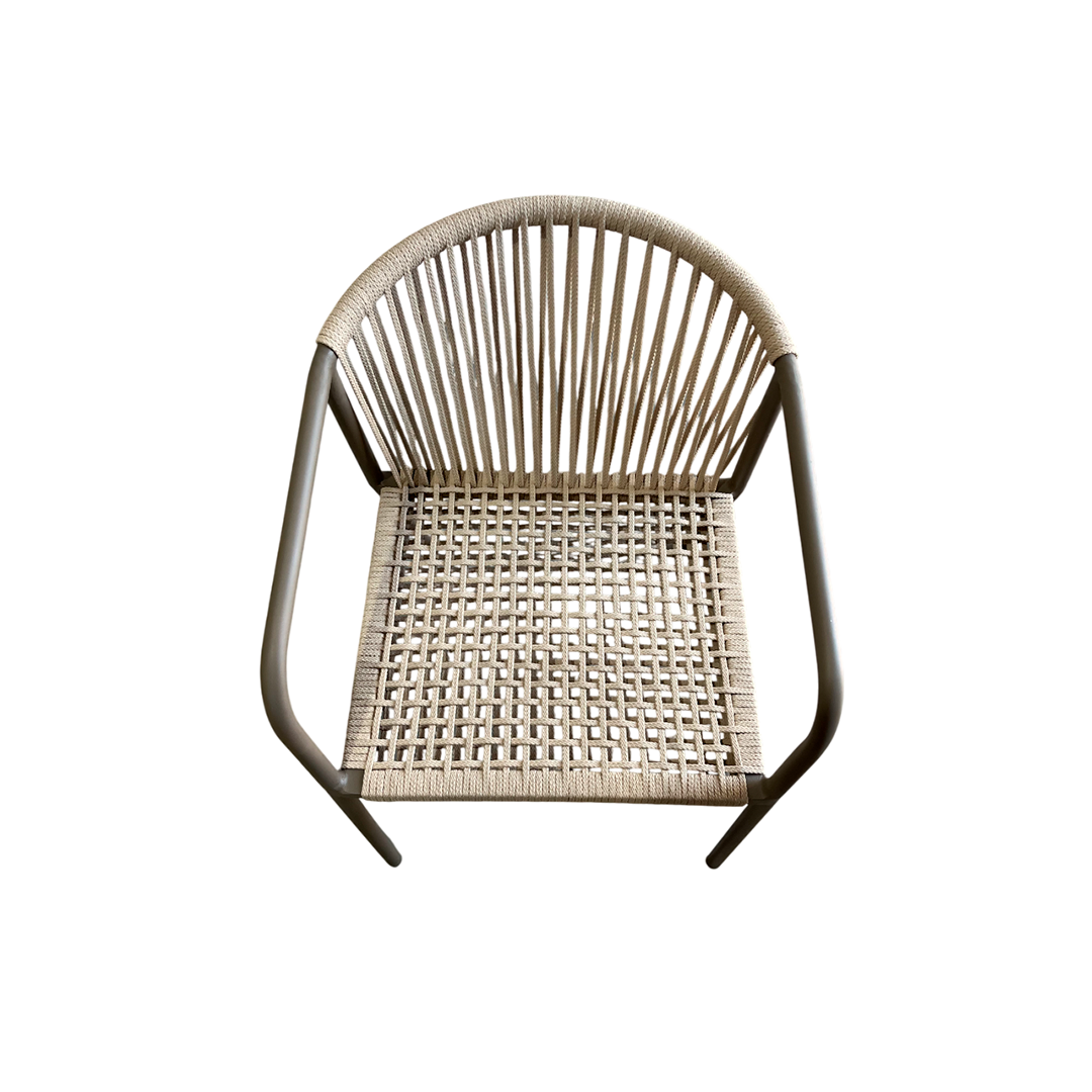 Silla Aluminio Oro Color Negro Cuerda Náutica Color Negro