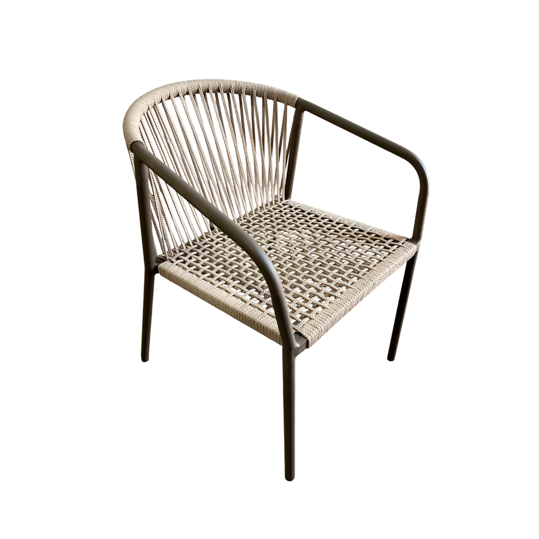 Silla Aluminio Oro Color Negro Cuerda Náutica Color Negro