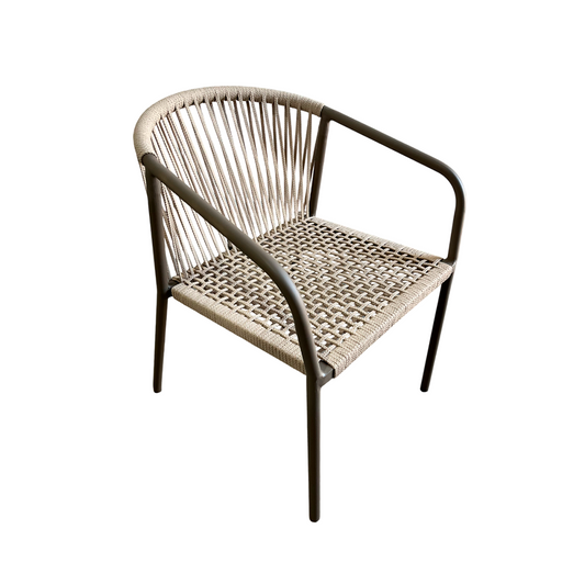 Silla Aluminio Oro Color Negro Cuerda Náutica Color Negro