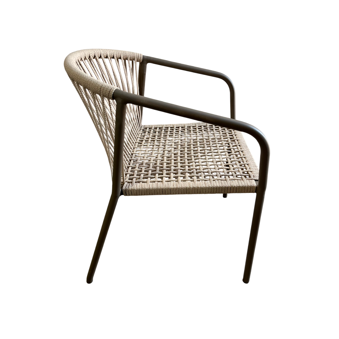 Silla Aluminio Oro Color Negro Cuerda Náutica Color Negro