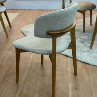 Silla Monic Madera Lacado Negro Respaldo y Asiento Tapizado Tela Bucle 566