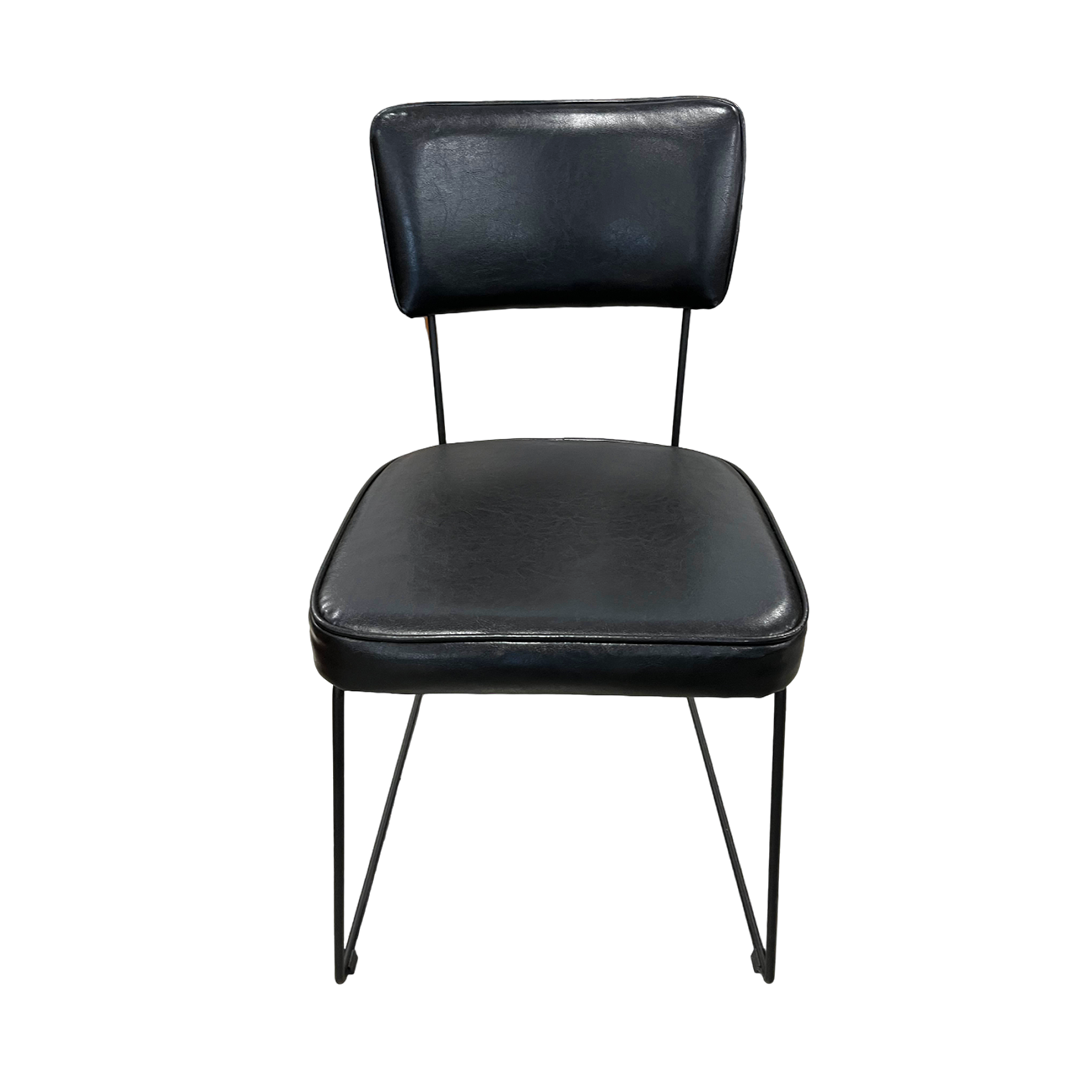 Roma Chair Iron Base Black PU Upholstered Seat
