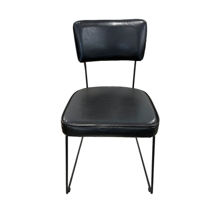 Roma Chair Iron Base Black PU Upholstered Seat