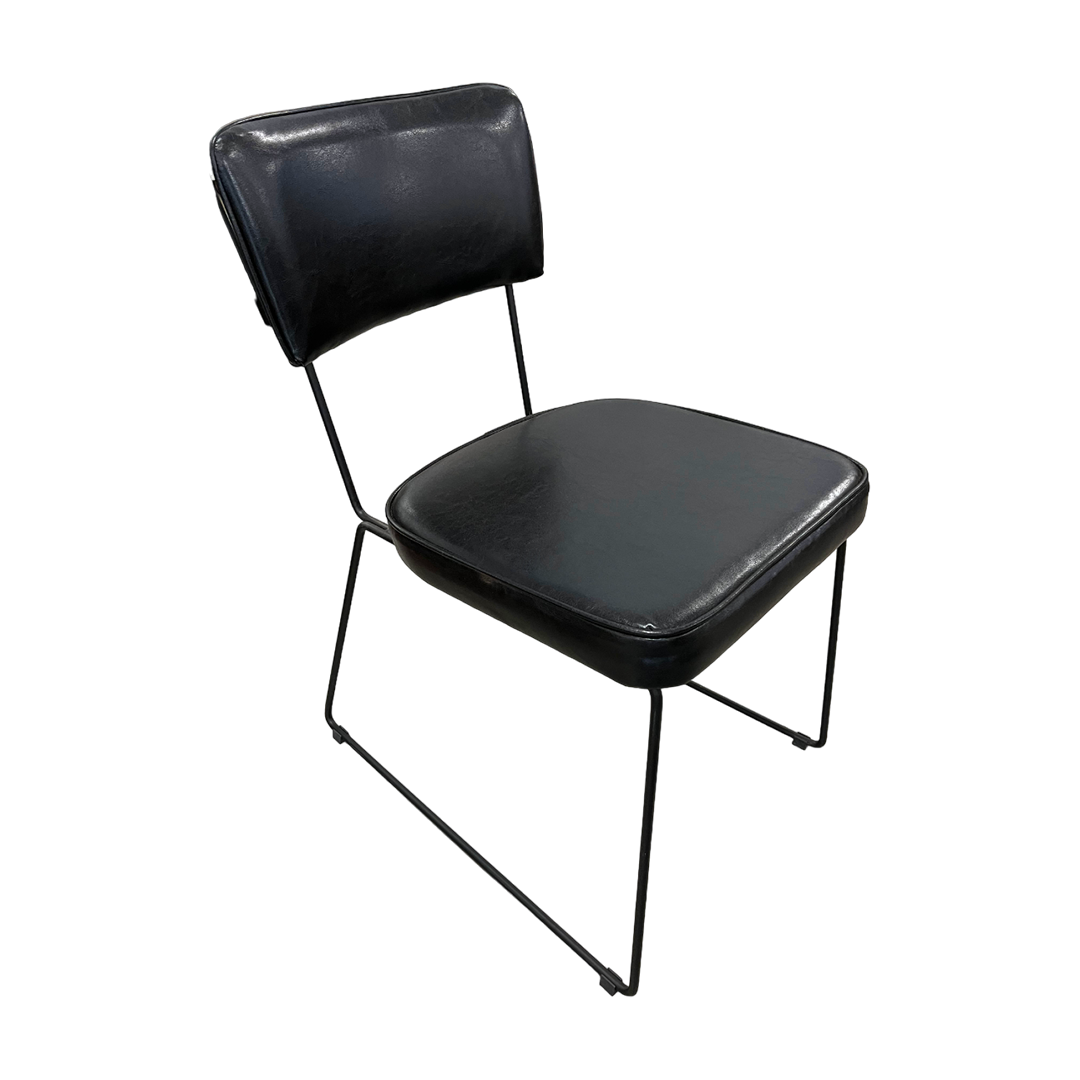 Roma Chair Iron Base Black PU Upholstered Seat
