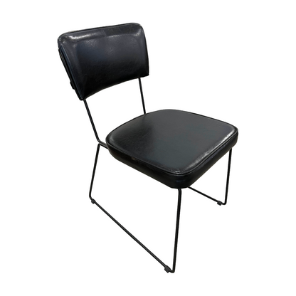 Roma Chair Iron Base Black PU Upholstered Seat