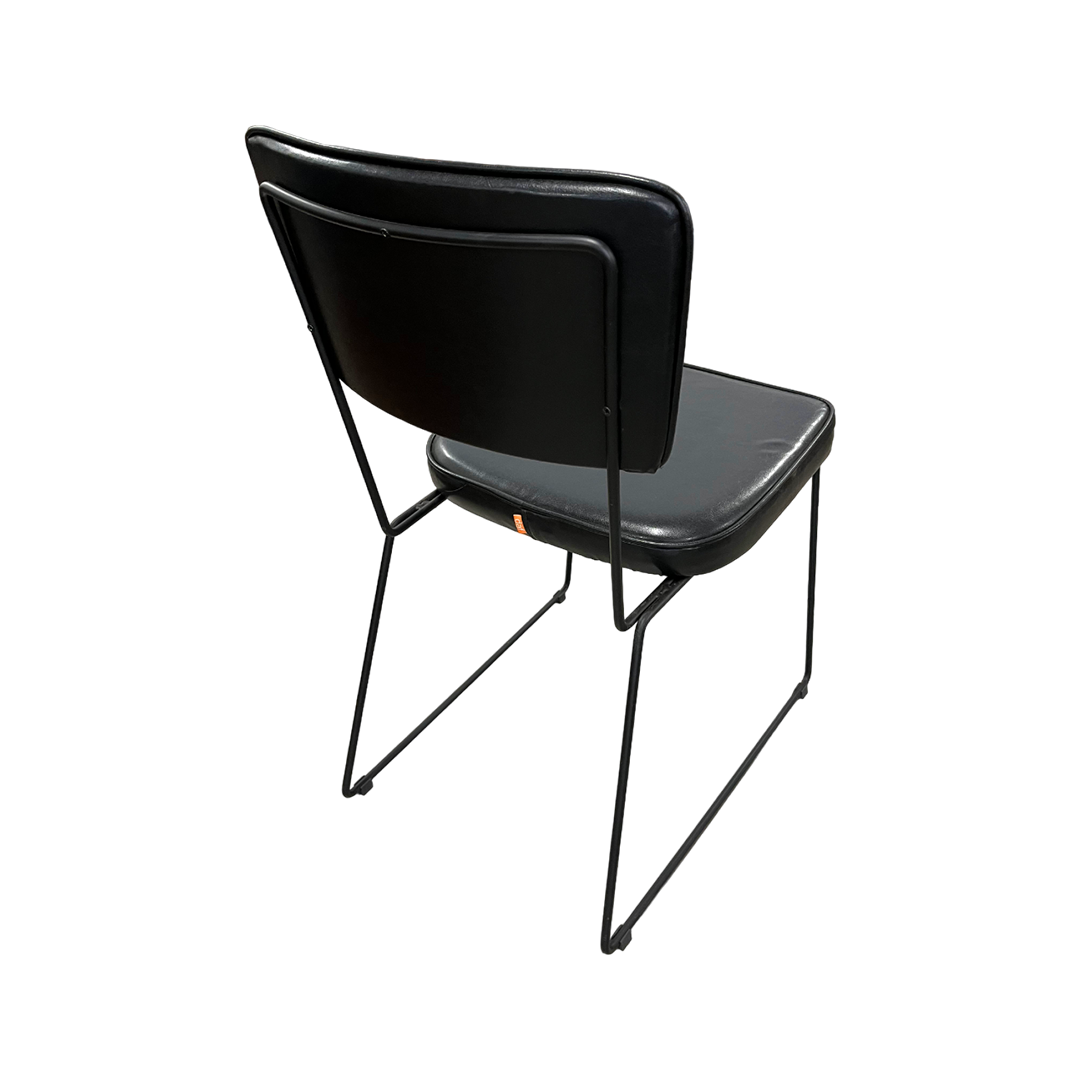 Roma Chair Iron Base Black PU Upholstered Seat
